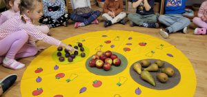 Dzieci przeliczają owoce