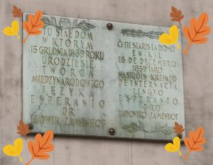 Tablica pamiątkowa dr Ludwika Zamenhofa