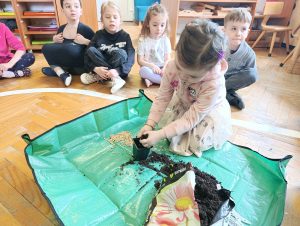 Wiosenne sianie owsa – zajęcia w przedszkolu